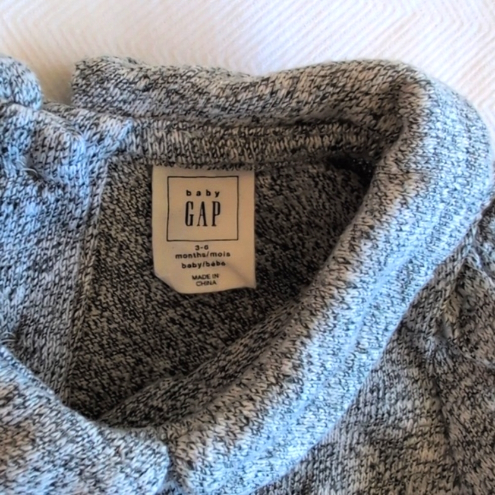 babyGap gray marl soft knit peter pan collar swing top 3-6 months baby girl - Picture 4 of 6